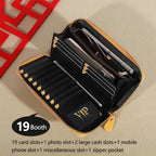EMESA HOME Women’s RFID Blocking Wallet – High-Capacity Zipper Clutch with Multiple Card Slots
