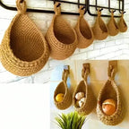EMESA HOME Hand-woven Basket Wall Kitchen Hanging Net Pocket - Cotton Rope Water Drop Fruit Vegetable Storage Basket, Home Organizer Tools - EMESA HOME™