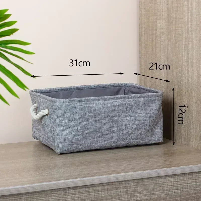 EMESA HOME Cotton Linen Folding Storage Basket – Organizer for Toys, Clothes, Sundries – Cabinet Bag, Collapsible Laundry Hamper for Home Use - EMESA HOME™
