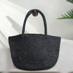 EMESA HOME 2026 Women’s Raffia Woven Tote Bag – Large Capacity Summer Shoulder Bag for Beach, Travel & Vacation
