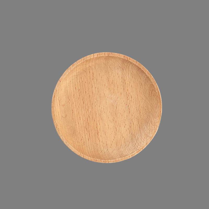 EMESA HOME Walnut Wooden Tray – Japanese Style Rectangular Solid Wood Plate for Cake, Bread, Coffee, Tea, Dinner, and Snacks Round 12 cm.