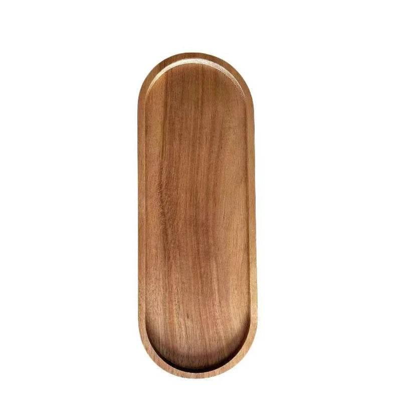 EMESA HOME Japanese-Style Solid Wood Food Tray – Round & Rectangle Dessert Plate, Snack, Fruit, Tea Saucer, Bread Serving Board - EMESA HOME™