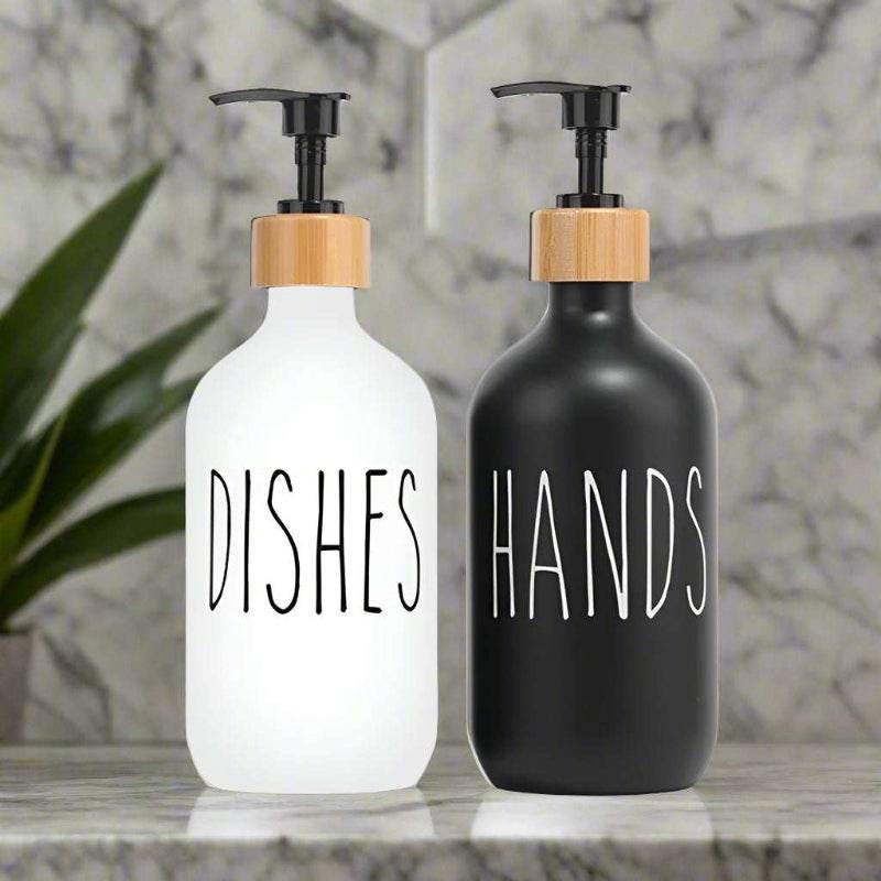 EMESA HOME Dish Soap Dispenser Set for Kitchen Sink Refillable Bottles for Hand Soap and Dish Detergent - EMESA HOME™