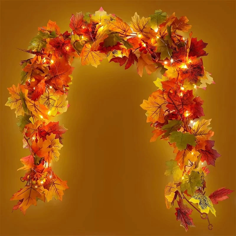 EMESA HOME 200CM Artificial Maple Leaf Garland Vine for Autumn Decor