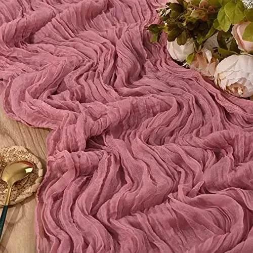 EMESA HOME Gauze Table Runner – 90×300cm Rustic Boho Table Decor for Dining, Wedding, Party, or Decoration - EMESA HOME™