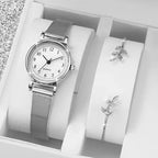 EMESA HOME Women’s Fashion Watch & Bracelet Set – Simple Dial Quartz Dress Wristwatch - EMESA HOME™