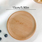 EMESA HOME Wheat Stalk Round Wooden Tray, Japanese-Style Heat-Resistant Dessert Plate for Coffee & Tea - EMESA HOME™