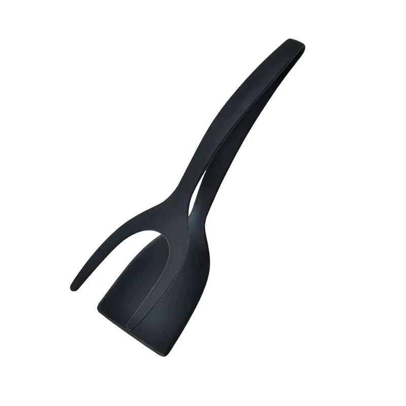 Black ladle on a white background