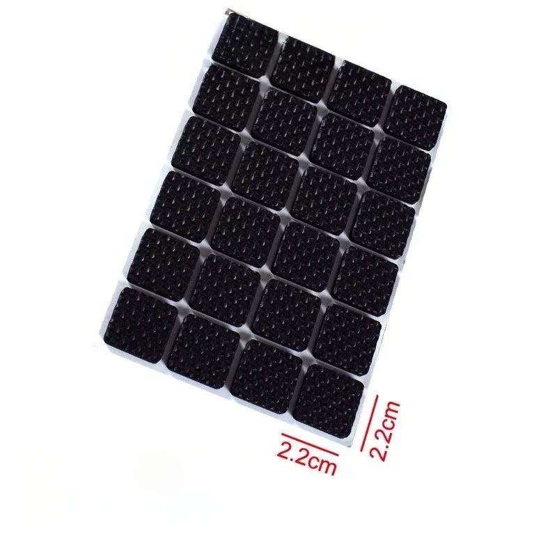 EMESA HOME Non-Slip Self-Adhesive Furniture Pads – EVA Round & Square Leg Protectors for Tables, Chairs, Sofas & Floors 24Pcs 2.2X2.2cm