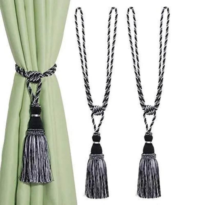 EMESA HOME Handmade Curtain Tiebacks Elegant Rope Tassel Holdbacks for Drapes and Room Décor Accessories - EMESA HOME™