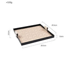 EMESA HOME Woven Leather Storage Tray, Rectangle Metal Organizer for Cosmetics, Desktop, Keys & Home Essentials - EMESA HOME™
