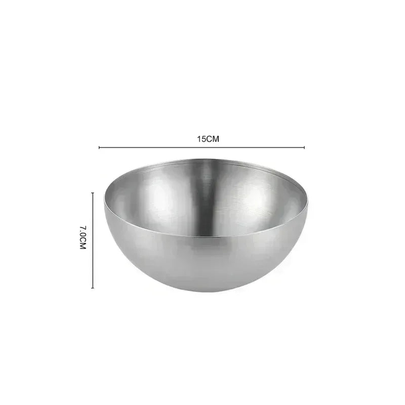 EMESA HOME Golden Stainless Steel Fruit & Salad Bowl – Large Capacity Korean-Style Food Container for Rice, Noodles, Soup & Kitchen Use - EMESA HOME™
