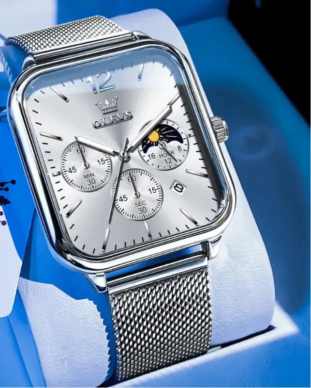 EMESA HOME Luxury Chronograph Men’s Watch – Blue Sport Quartz Wristwatch with Date Display, Waterproof, Premium Brand Design - Emesa Home