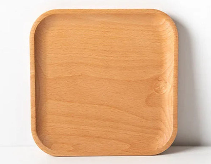 EMESA HOME Beech Wood Serving Plate – Oval & Rectangular Wooden Tray for Fruit, Desserts, Candy & Home Tableware