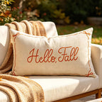 EMESA HOME Autumn Embroidered Farmhouse Decorative Cushion Cover
