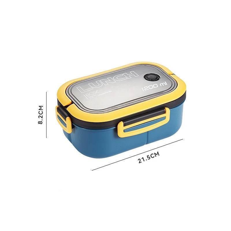 EMESA HOME 1200ML 2-Layer Bento Lunch Box with Spoon & Fork – Leakproof, Microwave-Safe Food Container - EMESA HOME™