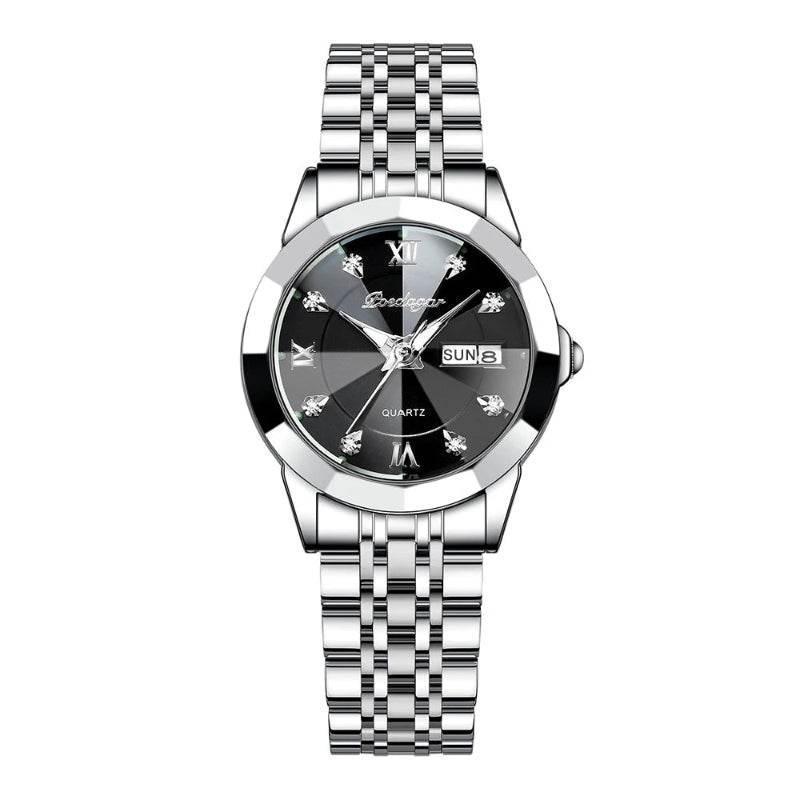 EMESA HOME Luxury Ladies Wristwatch, Luminous Waterproof Quartz Date & Week Display, Stainless Steel Women's Dress Watch with Box - EMESA HOME™