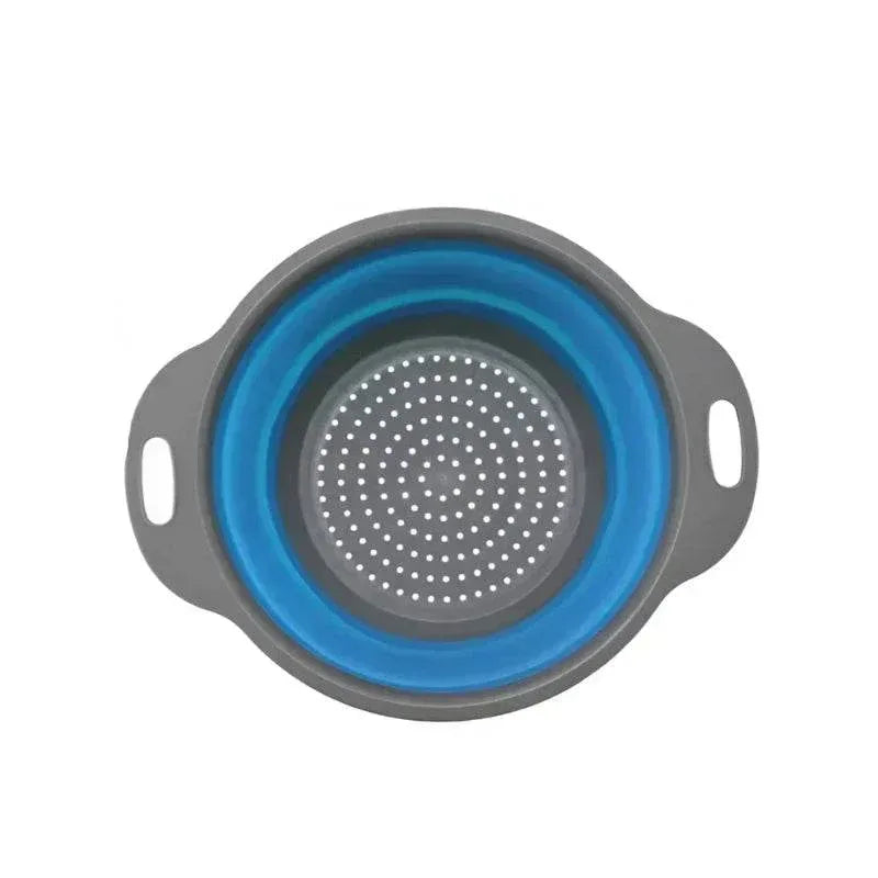 EMESA HOME Round Foldable Silicone Colander – Collapsible Kitchen Fruit & Vegetable Washing Basket Strainer Drainer Tool - EMESA HOME™