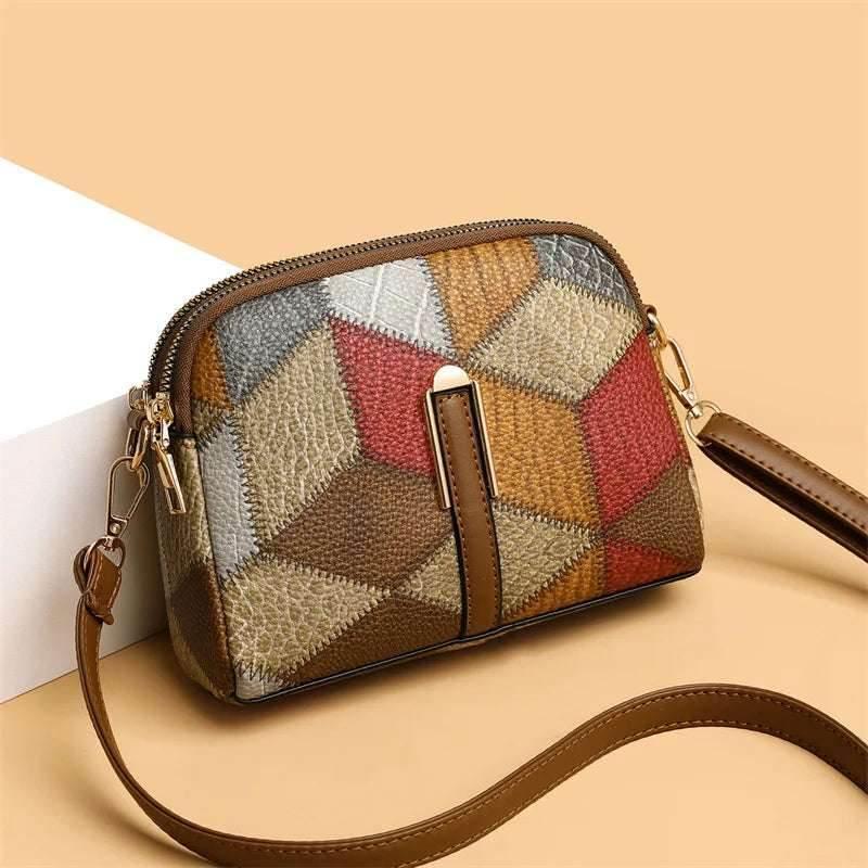 EMESA HOME Vintage Patchwork PU Leather Shoulder Bag – Fashion Hobo Shell Tote, Large Casual Handbag for Women - EMESA HOME™
