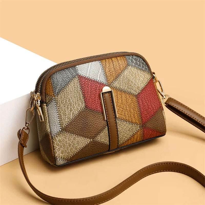 EMESA HOME Vintage Patchwork PU Leather Shoulder Bag – Fashion Hobo Shell Tote, Large Casual Handbag for Women - Emesa Home