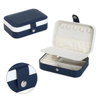 Boîte à bijoux portable Emesa Home – Organisateur de bijoux en cuir avec rangement zippé pour le voyage et l'exposition