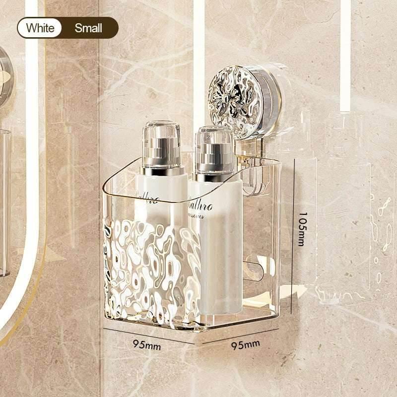 EMESA HOME Wall-Mounted Water Ripple Bathroom Storage Rack, No-Drill Suction Cup Basket - EMESA HOME™