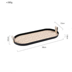 EMESA HOME Woven Leather Storage Tray, Rectangle Metal Organizer for Cosmetics, Desktop, Keys & Home Essentials - EMESA HOME™