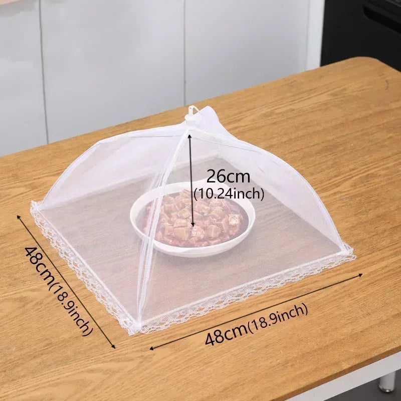 EMESA HOME White Foldable Mesh Food Cover – Anti-Fly Anti-Mosquito Table and Camping Food Protector - EMESA HOME™