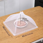 EMESA HOME White Foldable Mesh Food Cover – Anti-Fly Anti-Mosquito Table and Camping Food Protector - EMESA HOME™