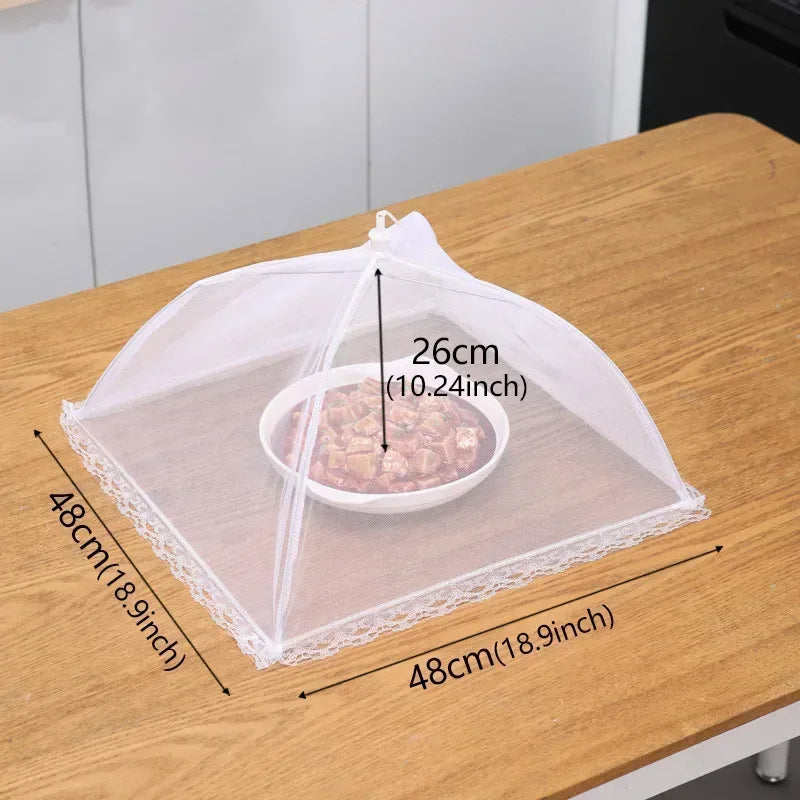 EMESA HOME White Foldable Mesh Food Cover – Anti-Fly Anti-Mosquito Table and Camping Food Protector - EMESA HOME™