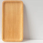 EMESA HOME Beech Wood Serving Plate – Oval & Rectangular Wooden Tray for Fruit, Desserts, Candy & Home Tableware