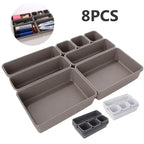 EMESA HOME 8pcs Adjustable Drawer Organizer – Box Trays for Makeup, Cosmetics, Sundries, Divider Holder for Kitchen, Bathroom, Closet Jewelry Box - EMESA HOME™