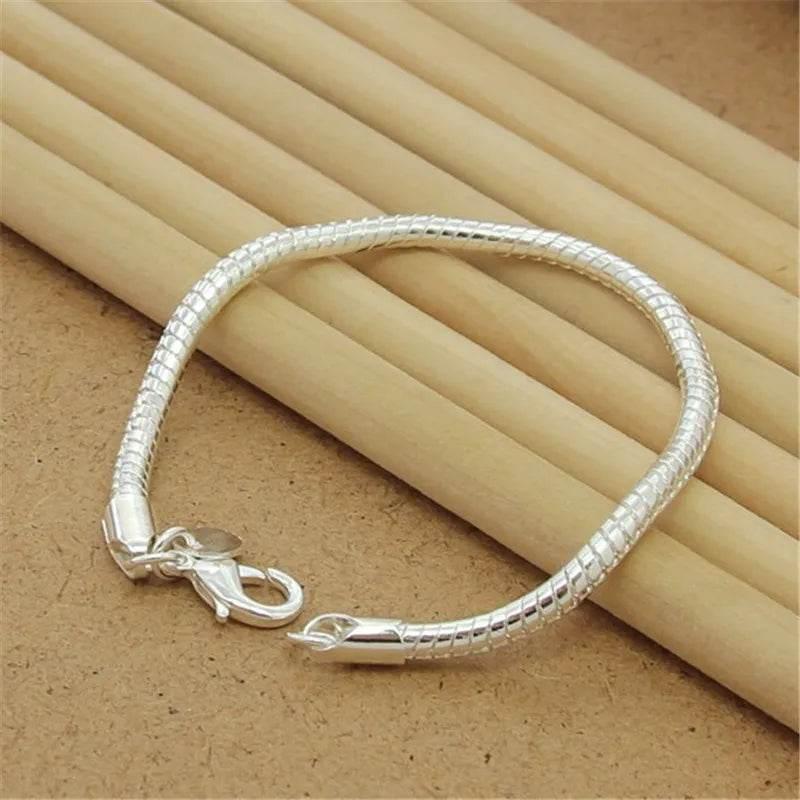 EMESA HOME 925 Sterling Silver Chain Solid Bracelet for Women& Men's Charm Party Gift Wedding Fashion Jewelry - EMESA HOME™