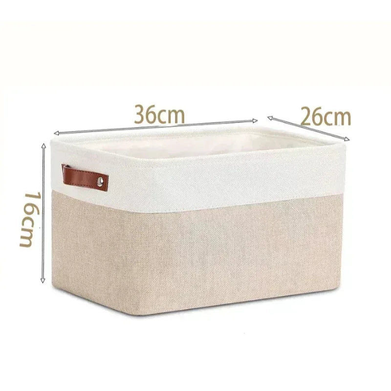 EMESA HOME Cotton Linen Folding Storage Basket – Organizer for Toys, Clothes, Sundries – Cabinet Bag, Collapsible Laundry Hamper for Home Use - EMESA HOME™