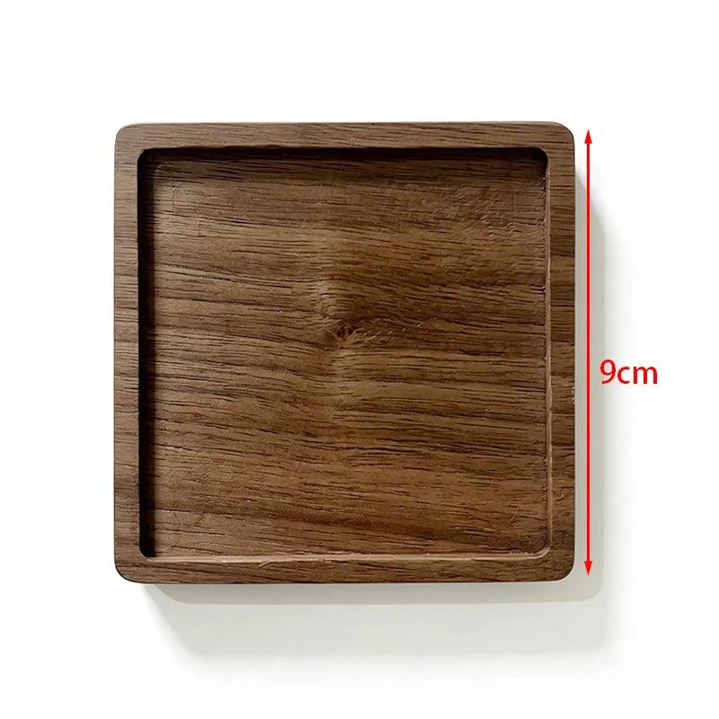 Wooden tray with dimensions on a white background