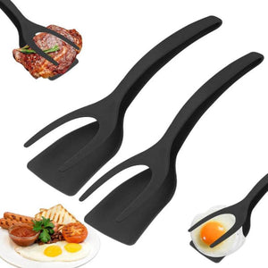 EMESA HOME 2-in-1 Flip Spatula Tongs – Non-Stick Nylon Egg, Pancake, Fish & Omelet Flipper Tool