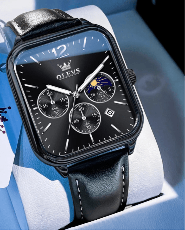 EMESA HOME Luxury Chronograph Men’s Watch – Blue Sport Quartz Wristwatch with Date Display, Waterproof, Premium Brand Design - Emesa Home