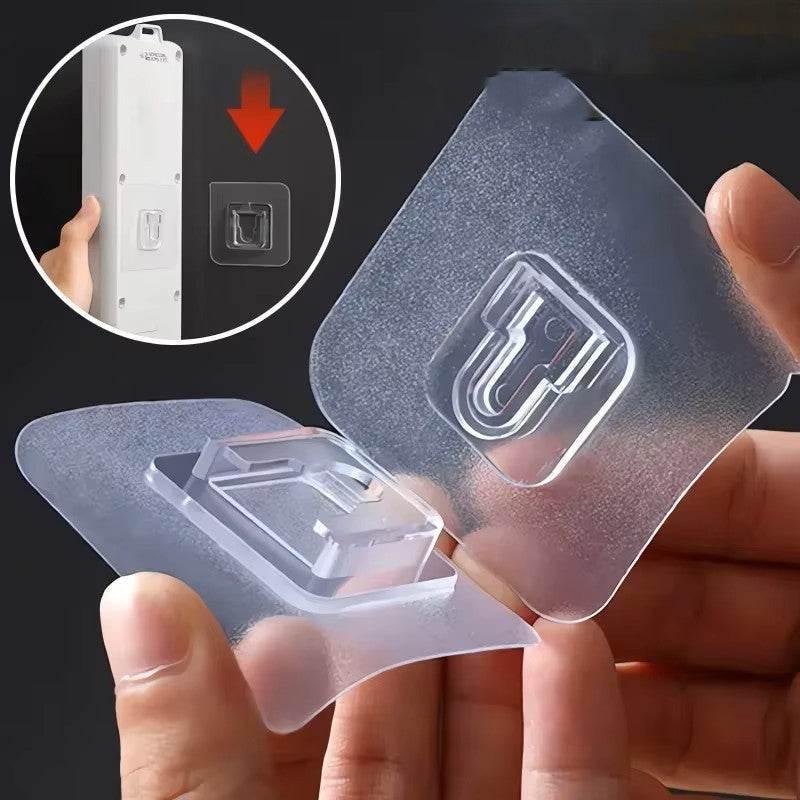 EMESA HOME Double-Sided Adhesive Wall Hooks Hanger Strong Transparent Suction Cup Hooks Kitchen Bathroom Storage Plug Socket Holder.. - EMESA HOME™