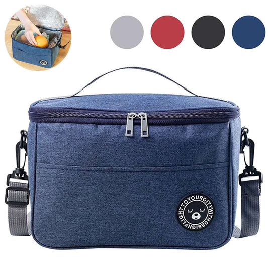 EMESA HOME Portable Lunch Bag, Waterproof Thermal Box, Insulated Office Cooler with Shoulder Strap