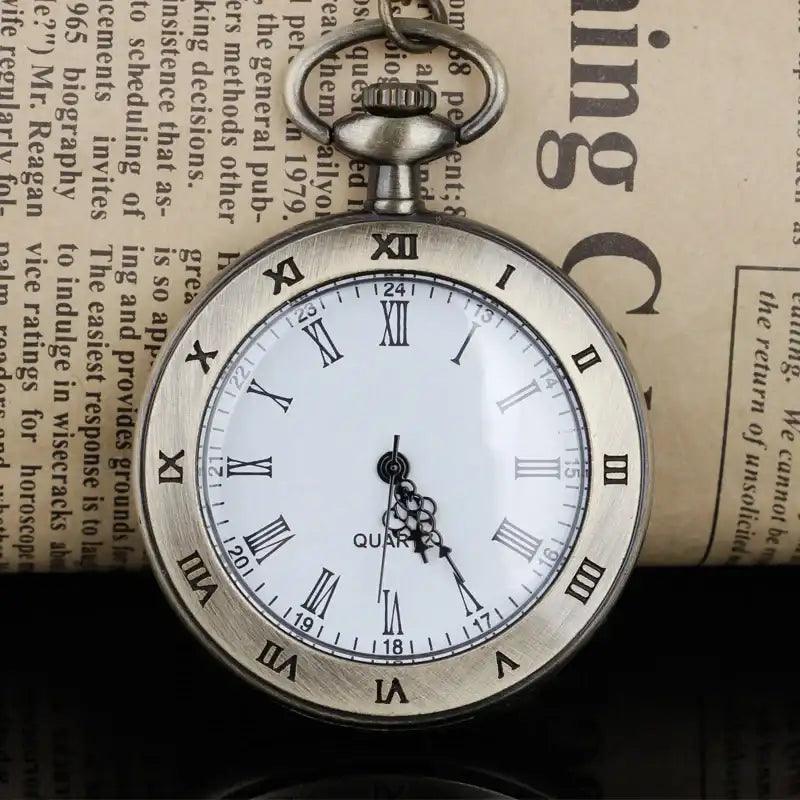 EMESA HOME Vintage Roman Quartz Pocket Watch Necklace – Transparent Pendant Watch for Ladies