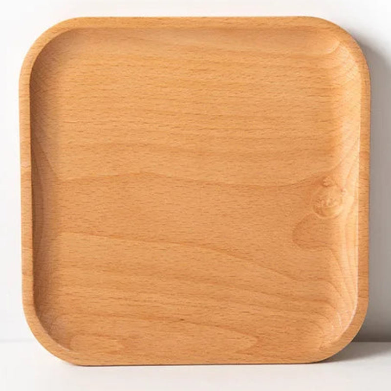 EMESA HOME Beech Wood Serving Plate – Oval & Rectangular Wooden Tray for Fruit, Desserts, Candy & Home Tableware