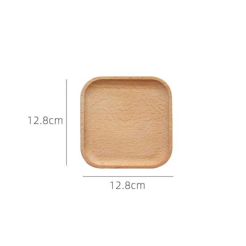 EMESA HOME Japanese-Style Wooden Tableware – Solid Wood Oval Dessert Plate, Snack Tray, Fruit Plate & Cup Coaster 04 M