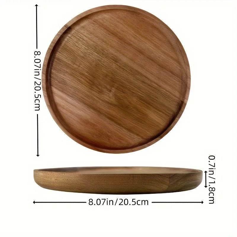 EMESA HOME Japanese Solid Wood Fruit Plate, Multi-Size Wooden Tray, High-Quality Fruit & Snack Serving Tray - EMESA HOME™
