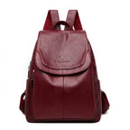 EMESA HOME Vintage PU Leather Backpack for Women – Large Capacity Travel, School, and Daily Use Bag - EMESA HOME™