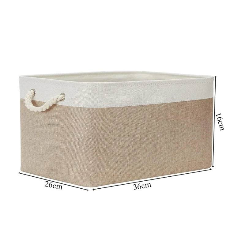 EMESA HOME Cotton Linen Folding Storage Basket – Organizer for Toys, Clothes, Sundries – Cabinet Bag, Collapsible Laundry Hamper for Home Use 17