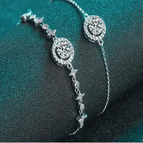 EMESA HOME 1ct Moissanite Bracelet – 925 Sterling Silver with 18K Gold Plating, Luxury Jewelry for Women, Wedding & Party Gift - EMESA HOME™