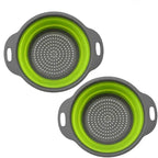 EMESA HOME Round Foldable Silicone Colander – Collapsible Kitchen Fruit & Vegetable Washing Basket Strainer Drainer Tool - EMESA HOME™