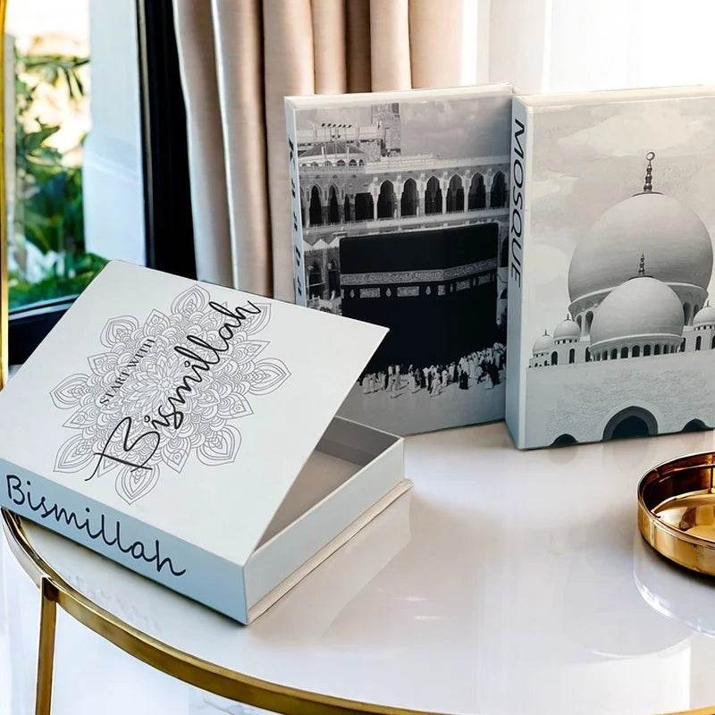 EMESA HOME Luxury Kaaba Fake Book Storage Box – Decorative Faux Book for Coffee Table, Living Room, or Bedroom