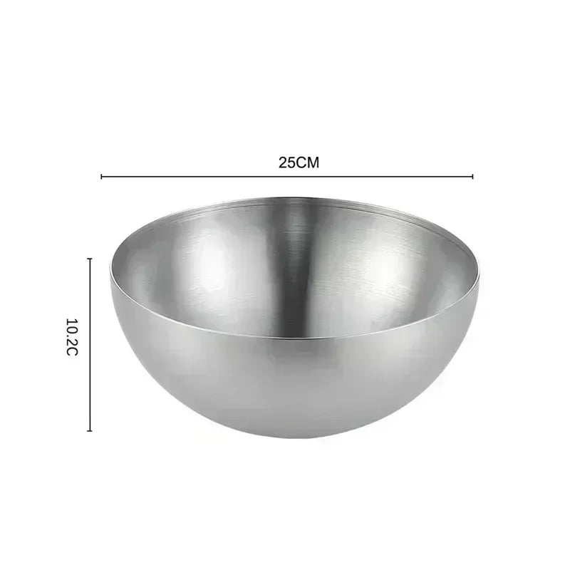 EMESA HOME Golden Stainless Steel Fruit & Salad Bowl – Large Capacity Korean-Style Food Container for Rice, Noodles, Soup & Kitchen Use - EMESA HOME™