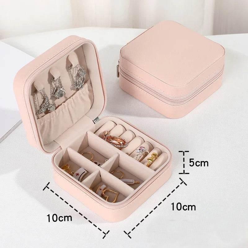 EMESA HOME Mini Jewelry Storage Box Portable Home Travel Earrings Necklace Storage Case for Women Ring Organizer PU Leather Display Case - EMESA HOME™